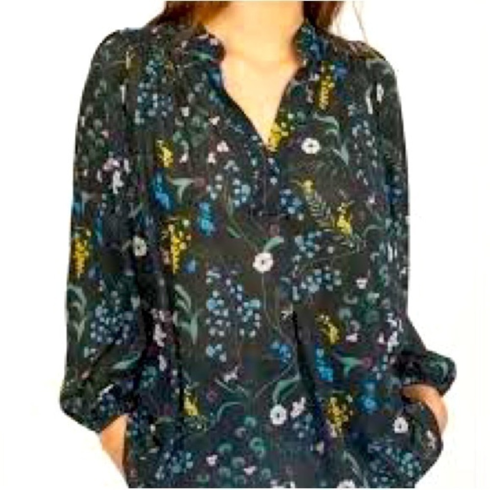 NWT H&M x Anna Glover Cottagecore Floral Boho Balloon Sleeve Casual Blouse Top